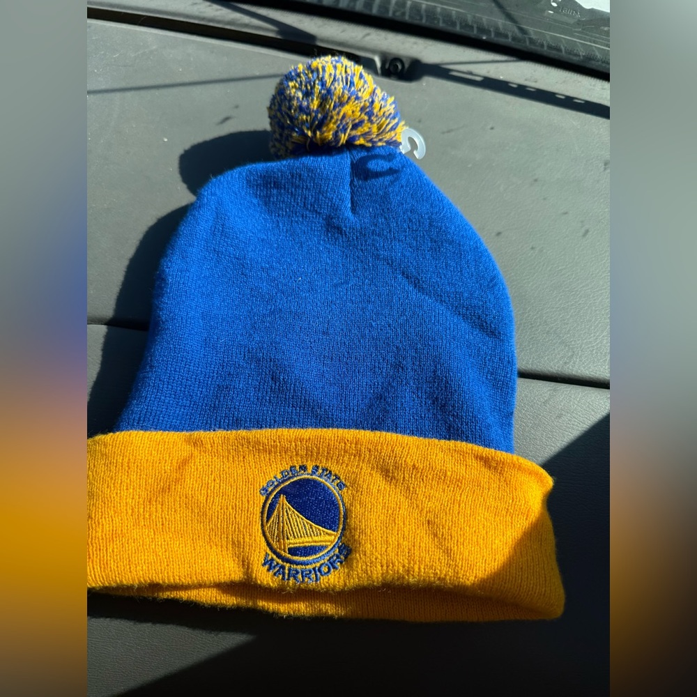 NBA Golden State Warriors Blue and Gold Beanie